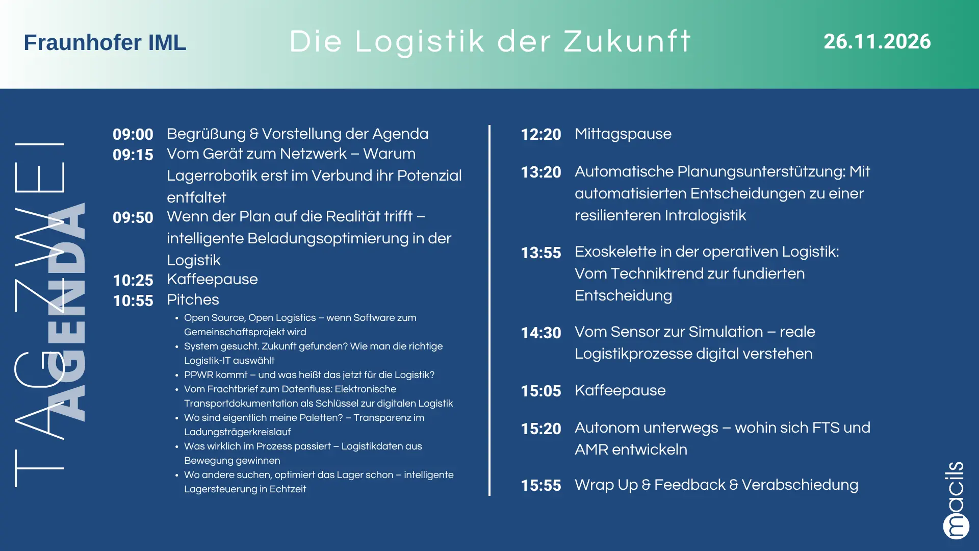 Fraunhofer IML Agenda Tag 2