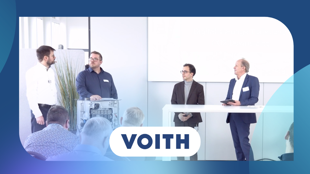 Diskussionsrunde über "KI als Werkzeug in der Produktion: Ein Erfahrungsbericht" & "Mit digitalen Innovationen zur Nachhaltigkeit" bei Voith