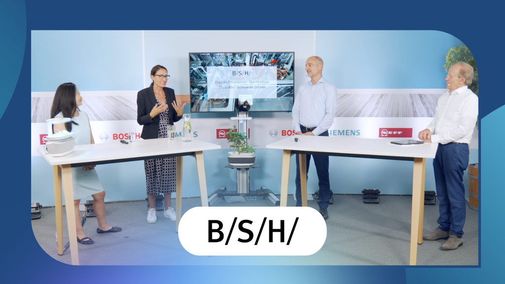 Diskussionsrunde über Nachhaltigkeit bei den Kleinen Hausgeräten: Projekte & Tools; Umweltfreundliche Produkte & Geschäftsmodelle, Intelligent wachsen & Ein Paradigmenwechsel – Sustainabilty@BSH und Abschluss