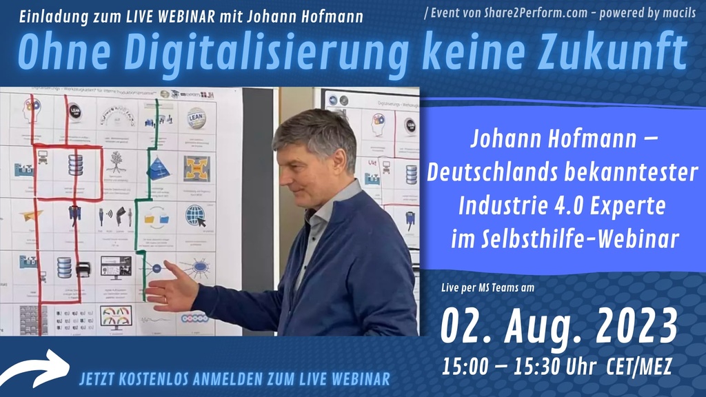 Webinar: Ohne Digitalisierung keine Zukunft am 02. August
