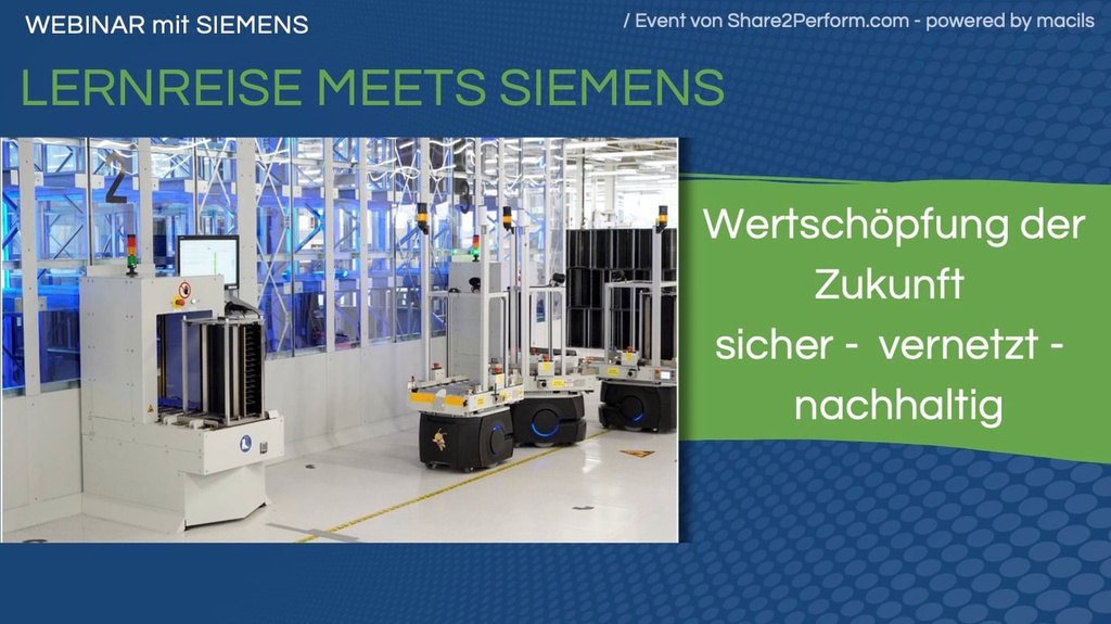 Webinar: Lernreise meets Siemens - Produktion der Zukunft - sicher, vernetzt, flexibel