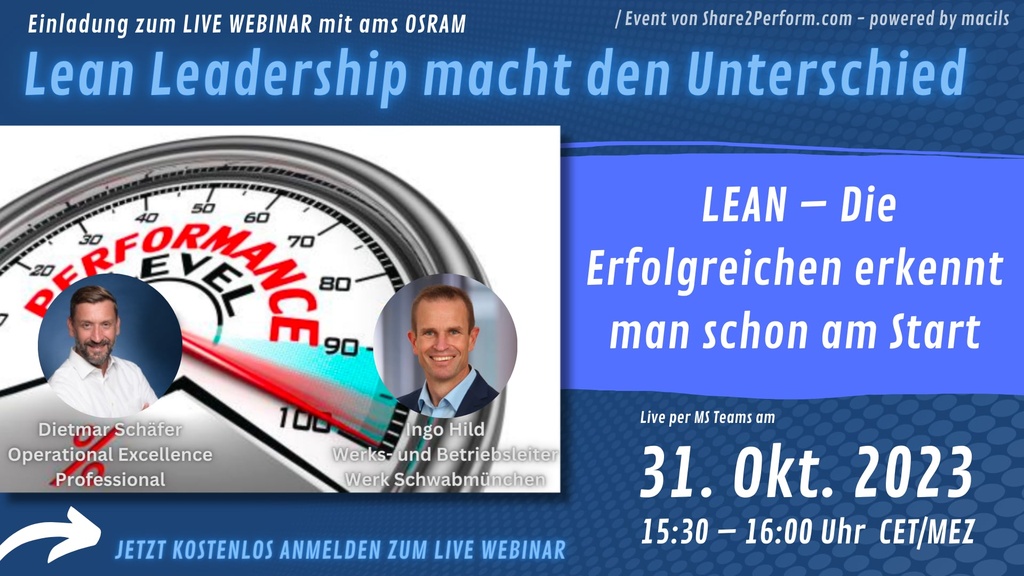Webinar: LEAN – Die Erfolgreichen erkennt man schon am Start