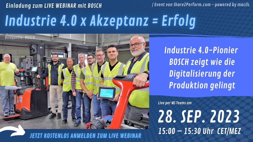 Webinar: Industrie 4.0 x Akzeptanz = Erfolg