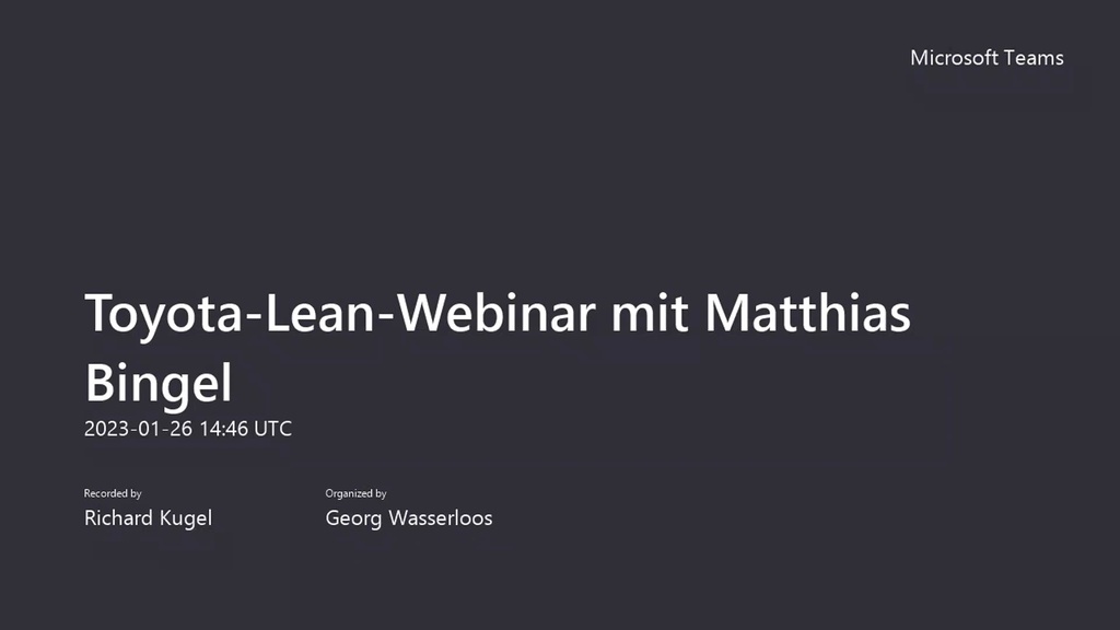 Webinar: Lean und das Toyota Produktionssystem