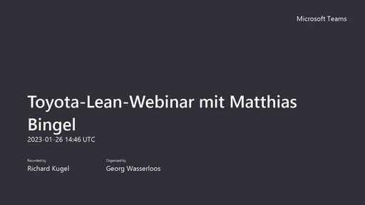 Webinar: Lean und das Toyota Produktionssystem
